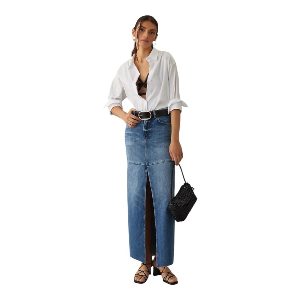 Reformation Jean Pencil Tazz Maxi Denim Jean Skirt Size 26 Hemlock Blue NWOT NEW
